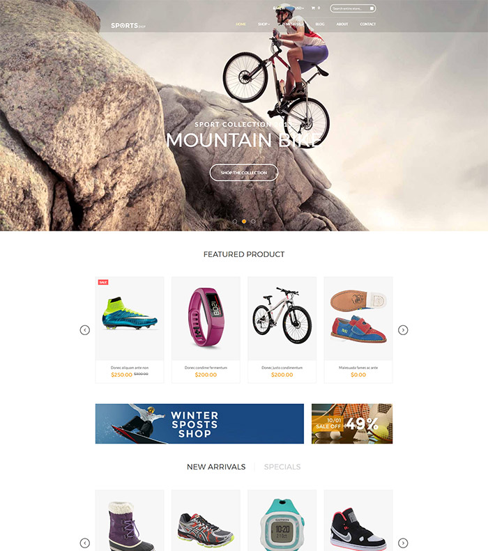Bootstrap Shopify Theme Winter Sports & Outdoors