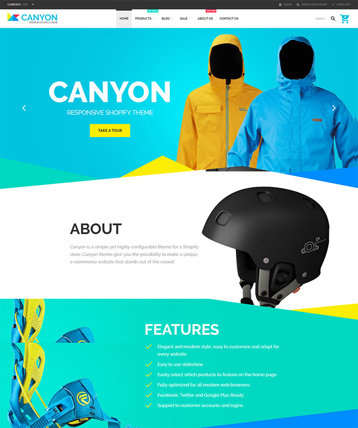 Canyon - Responsive Extreme Sportswear Shopify Theme