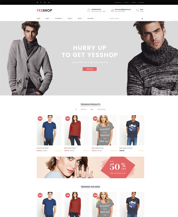 YESSHOP | Responsive Multi-Purpose Shopify Theme