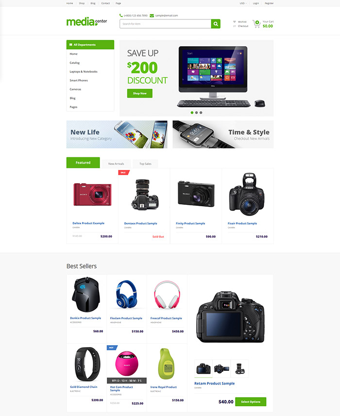 Electronics Store Responsive Shopify Theme - MediaCenter