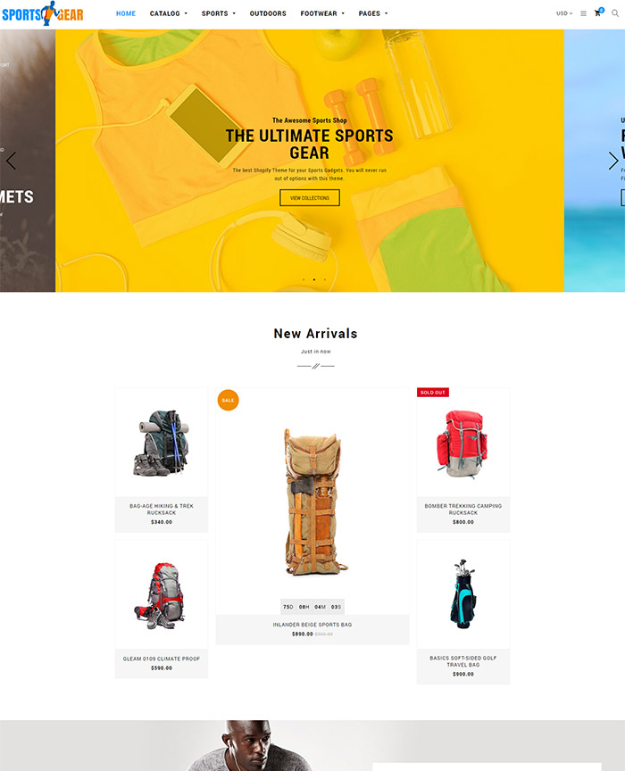 Sports Gear - Sports Shop Shopify Theme