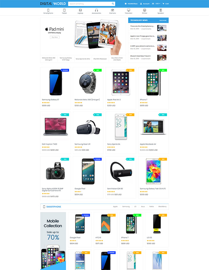 Digital World - Sectioned Responsive Shopify technology themes for Digital, Electronics & Hi-Tech Store