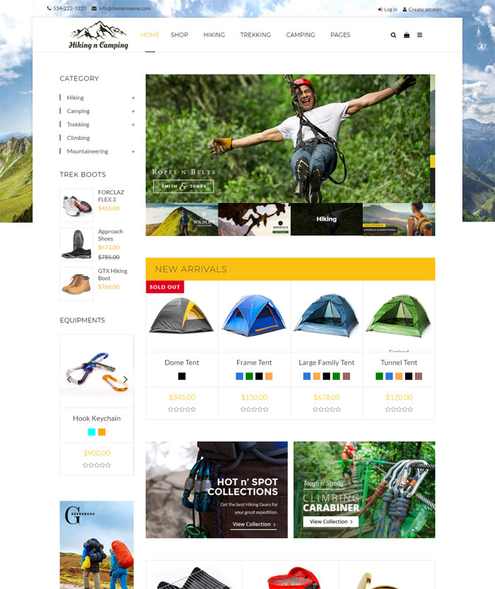 Hiking and Camping: An Outdoor Shopping Experience Shopify Theme