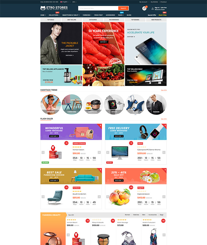 EtroStore - Responsive Multipurpose eCommerce Shopify Theme