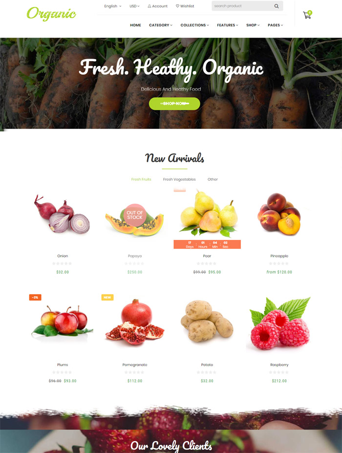Organic - Drag & Drop Multilingual Responsive Shopify Theme