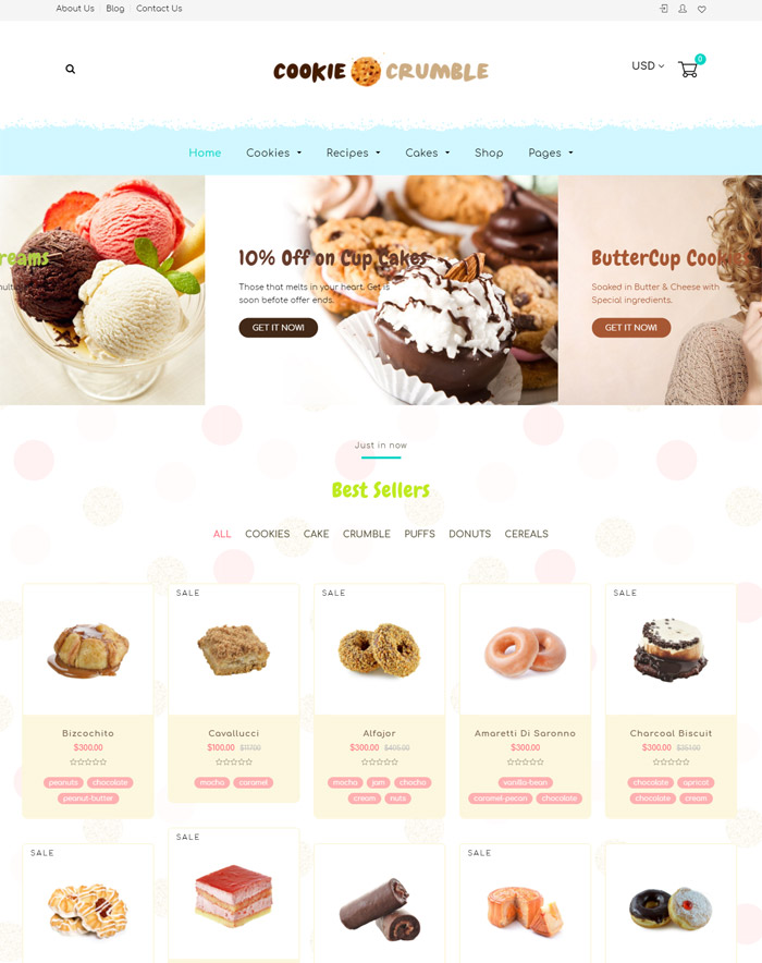 Cookie Food | Bakery, Cookie, Food Products Shopify Theme