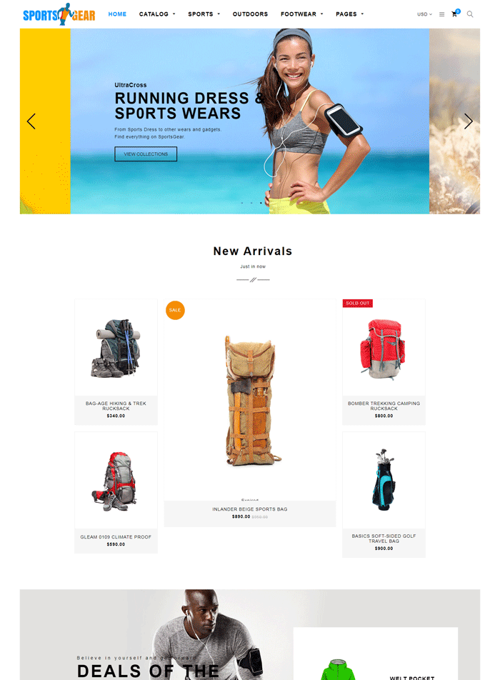 Sports Gear - Sports Shop Shopify Theme