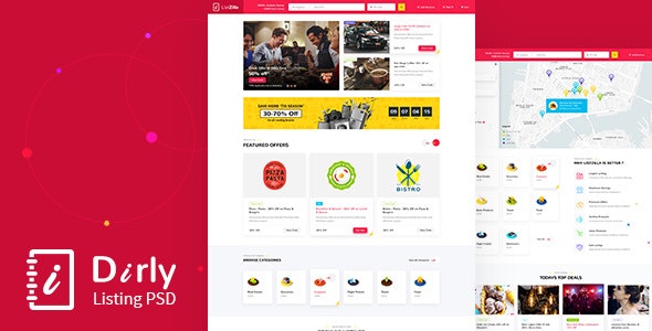 Dirly Directory Listing PSD Template