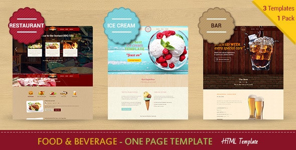 Food & Beverage One page HTML Template