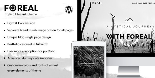 Foreal - Writer WordPress Theme