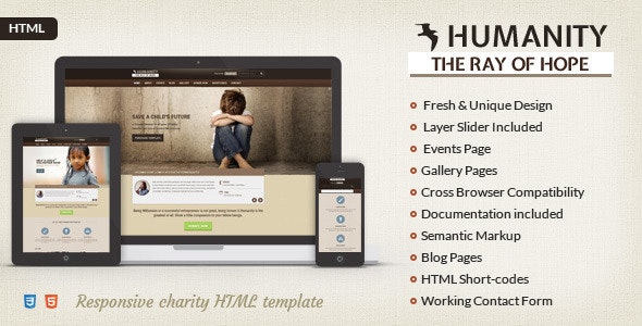 Humanity charity HTML Template