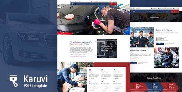 Karuvi Automobile Mechanic PSD Theme