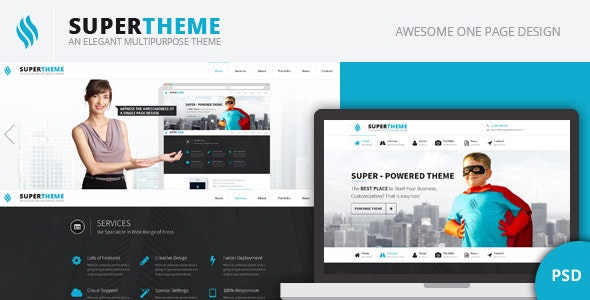 Super- One Page PSD Template