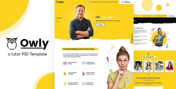 Owly Tutor PSD Template