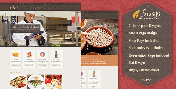 Sushi- Restaurant PSD Template