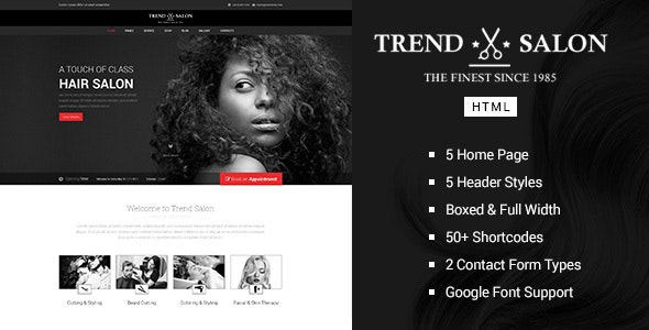 Trend Salon - HTML Template