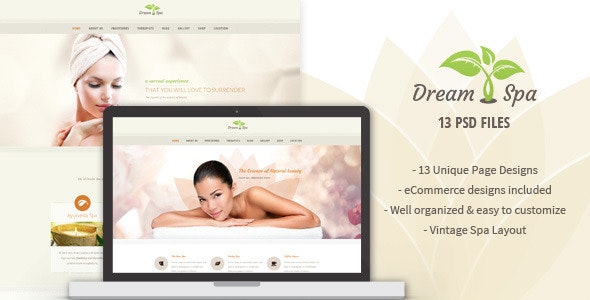 Dream Spa - Vintage Salon PSD Template