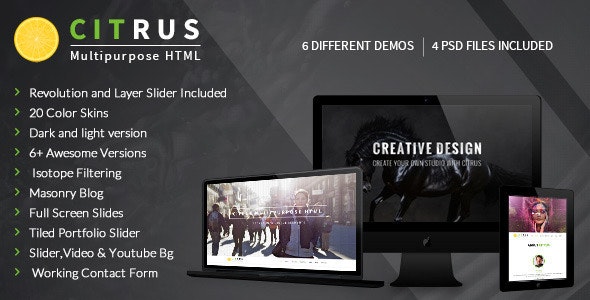 citrus-One page Parallax portfolio Template