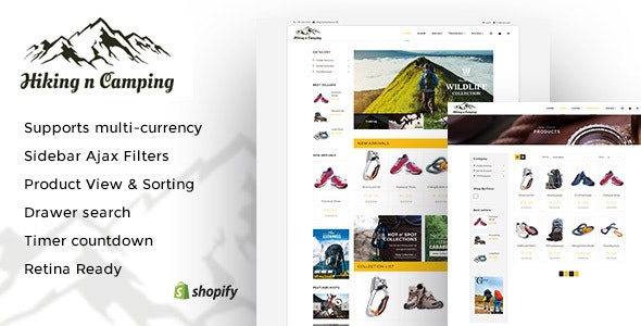 Hiking & Camping -shopify Store Theme