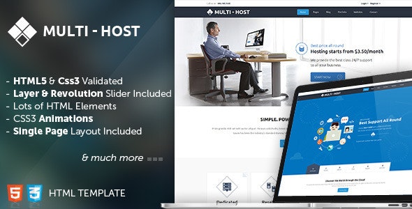 Multi Host-HTML Hosting theme